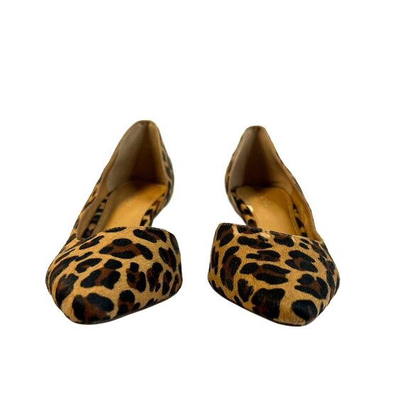 J. Crew Women's Size 5 Leopard Calf Hair Kitten Pointed Toe D'Orsay Pump Heels - Picture 5 of 16